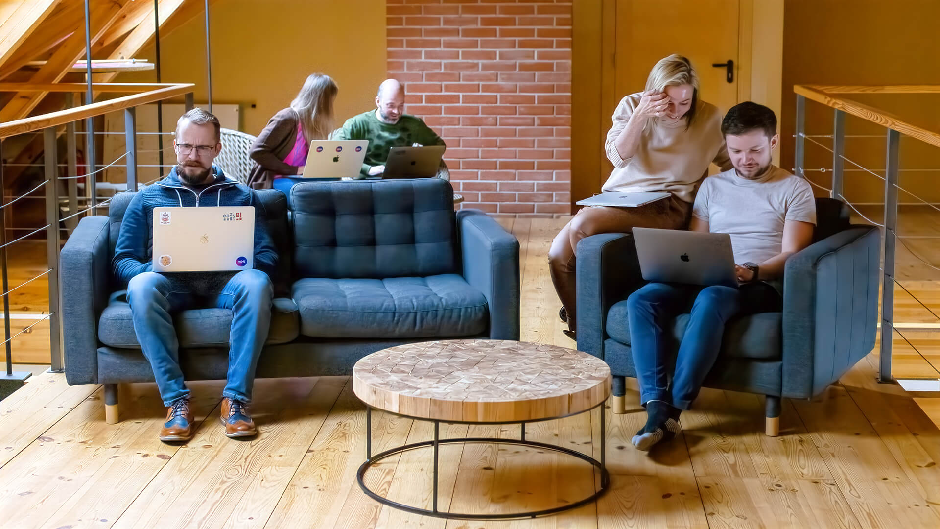 The eazyBI team at work in the office